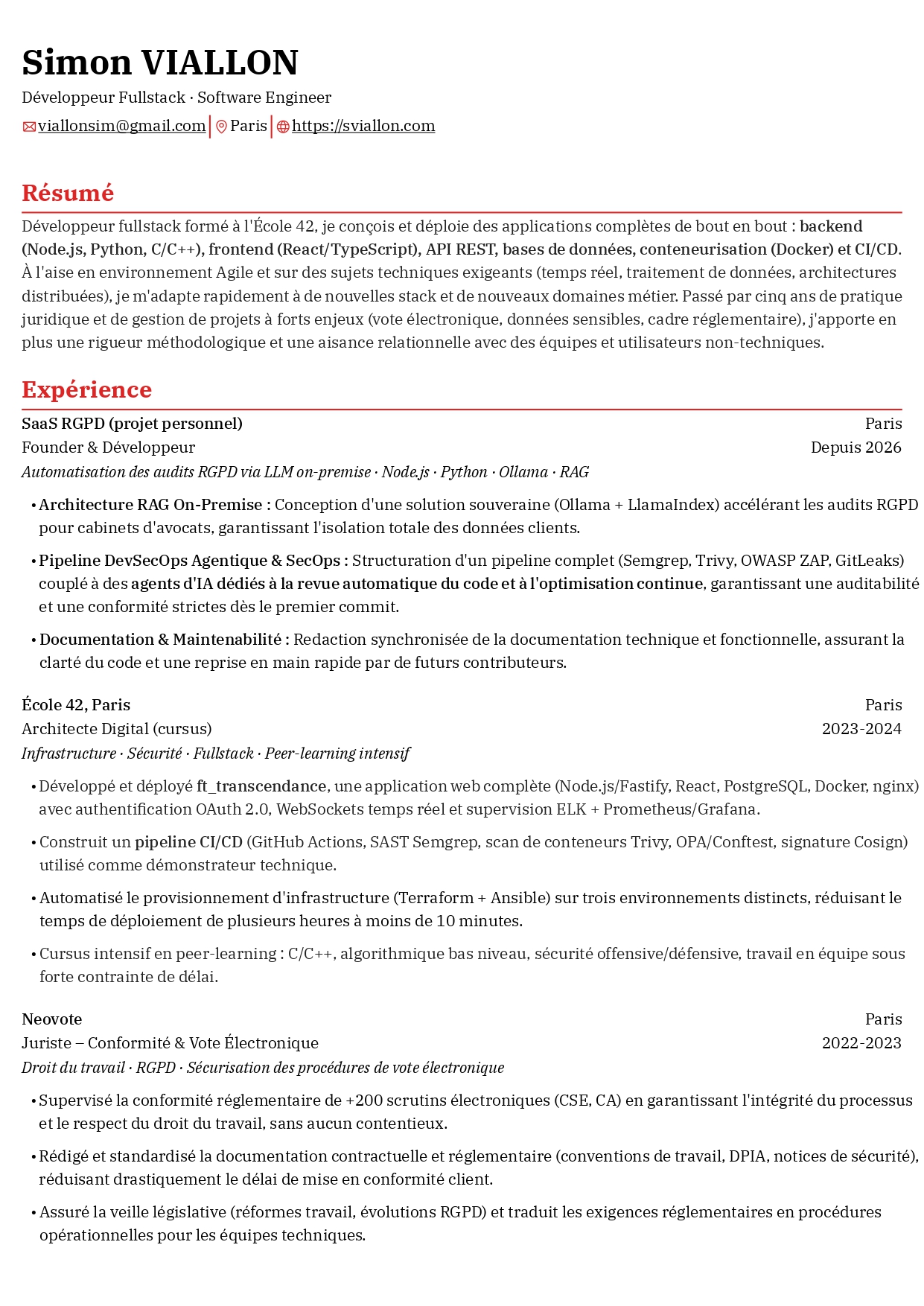 CV Page 1